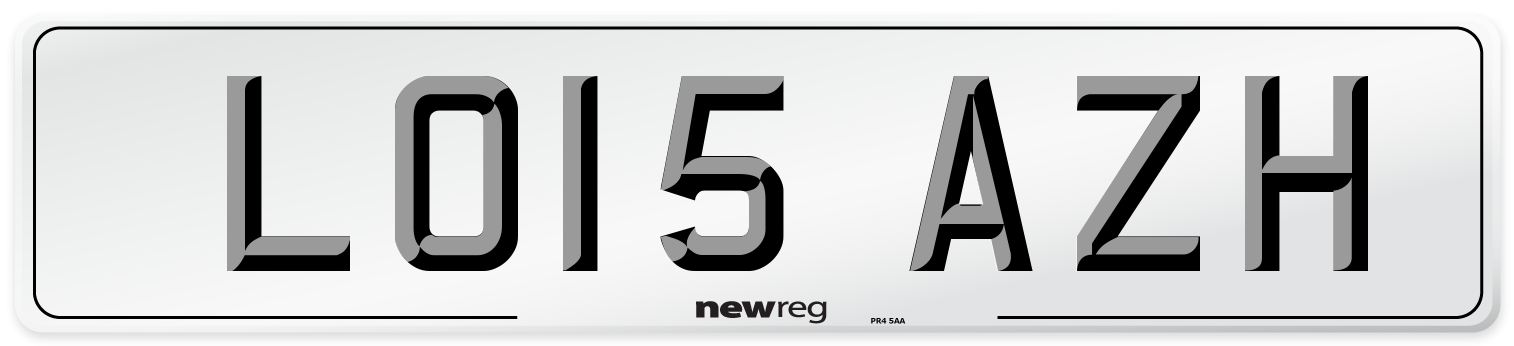 LO15 AZH Number Plate from New Reg